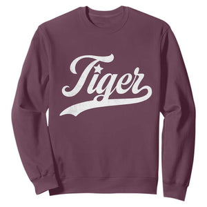Retro Script Tigers Sweatshirt Vintage Team Name TS10 Maroon Print Your Wear