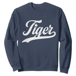 Retro Script Tigers Sweatshirt Vintage Team Name TS10 Navy Print Your Wear