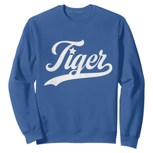 Retro Script Tigers Sweatshirt Vintage Team Name TS10 Royal Blue Print Your Wear