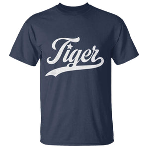 Retro Script Tigers T Shirt Vintage Team Name TS10 Navy Print Your Wear