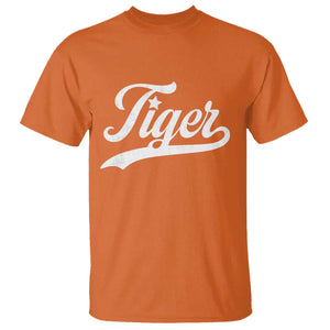 Retro Script Tigers T Shirt Vintage Team Name TS10 Orange Print Your Wear