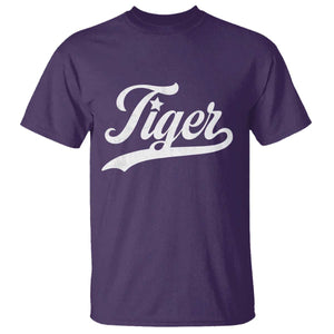 Retro Script Tigers T Shirt Vintage Team Name TS10 Purple Print Your Wear
