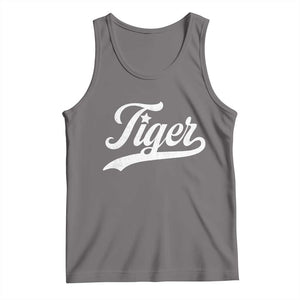 Retro Script Tigers Tank Top Vintage Sports Team Name TS10 Deep Heather Print Your Wear