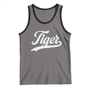 Retro Script Tigers Tank Top Vintage Sports Team Name TS10 Deep Heather Black Print Your Wear