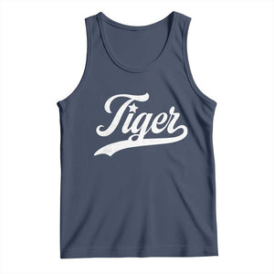 Retro Script Tigers Tank Top Vintage Sports Team Name TS10 Navy Print Your Wear