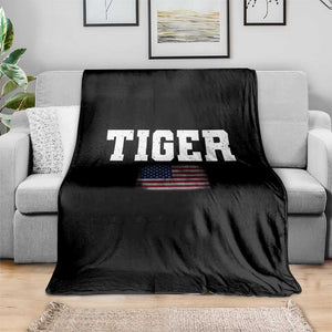 Classic Tigers Throw Blanket Retro Varsity Vintage Sports Team Name USA Flag TS10 Print Your Wear