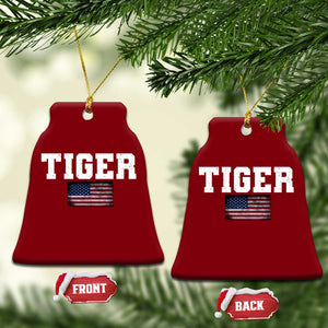 Classic Tiger Ceramic Ornament Retro Varsity Vintage Sports Team Name USA Flag TS10 Print Your Wear