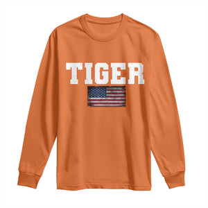 Classic Tiger Long Sleeve Shirt Retro Varsity Vintage Sports Team Name USA Flag TS10 Orange Print Your Wear