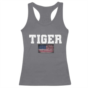 Classic Tigers Racerback Tank Top Retro Varsity Vintage Team Name USA Flag TS10 Charcoal Print Your Wear