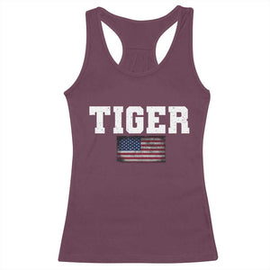 Classic Tigers Racerback Tank Top Retro Varsity Vintage Team Name USA Flag TS10 Maroon Print Your Wear