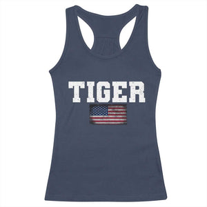 Classic Tigers Racerback Tank Top Retro Varsity Vintage Team Name USA Flag TS10 Navy Print Your Wear