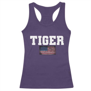 Classic Tiger Racerback Tank Top Retro Varsity Vintage Sports Team Name USA Flag TS10 Purple Print Your Wear