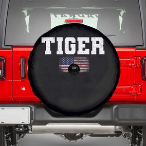 Classic Tiger Spare Tire Cover Retro Varsity Vintage Sports Team Name USA Flag TS10 Black Print Your Wear