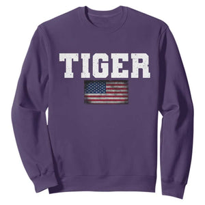 Classic Tigers Sweatshirt Retro Varsity Vintage Team Name USA Flag TS10 Purple Print Your Wear