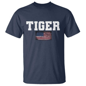 Classic Tiger T Shirt Retro Varsity Vintage Sports Team Name USA Flag TS10 Navy Print Your Wear