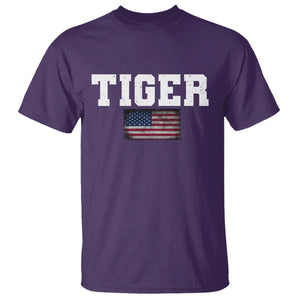Classic Tigers T Shirt Retro Varsity Vintage Team Name USA Flag TS10 Purple Print Your Wear