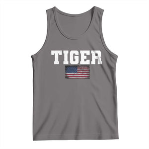 Classic Tiger Tank Top Retro Varsity Vintage Sports Team Name USA Flag TS10 Deep Heather Print Your Wear