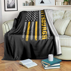 Pittsburgh Throw Blanket Retro Vintage USA Flag Patriotic American TS10 Print Your Wear