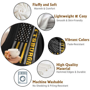 Pittsburgh Throw Blanket Retro Vintage USA Flag Patriotic American TS10 Print Your Wear