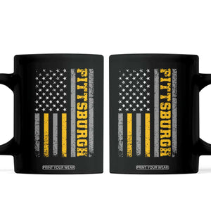 Pittsburgh Coffee Mug Retro Vintage USA Flag Patriotic American TS10 Black Print Your Wear