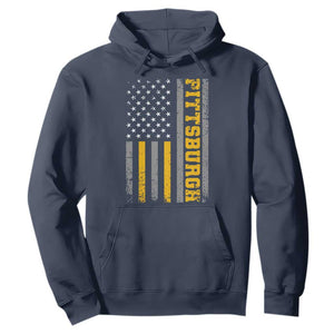 Pittsburgh Hoodie Retro Vintage USA Flag Patriotic American TS10 Navy Print Your Wear