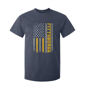 Pittsburgh T Shirt For Kid Retro Vintage USA Flag Patriotic American TS10 Navy Print Your Wear