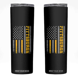 Pittsburgh Skinny Tumbler Retro Vintage USA Flag Patriotic American TS10 Black Print Your Wear