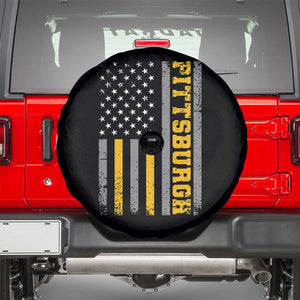 Pittsburgh Spare Tire Cover Retro Vintage USA Flag Patriotic American TS10 Black Print Your Wear