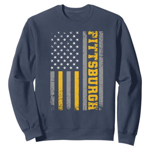 Pittsburgh Sweatshirt Retro Vintage USA Flag Patriotic American TS10 Navy Print Your Wear