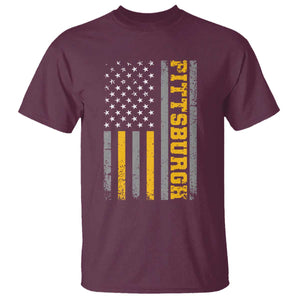 PFS Game Day T Shirt Retro Vintage USA Flag Patriotic American TS10 Maroon Print Your Wear