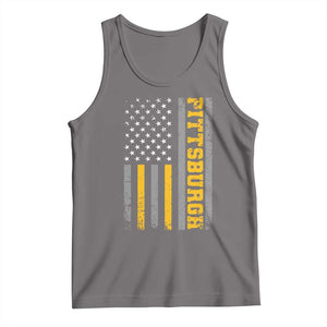 Pittsburgh Tank Top Retro Vintage USA Flag Patriotic American TS10 Deep Heather Print Your Wear