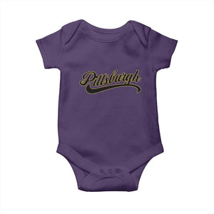 Pittsburgh Baby Onesie Classic Retro Vintage Pennsylvania PA TS10 Purple Print Your Wear