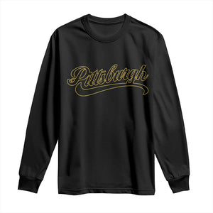 Pittsburgh Long Sleeve Shirt Classic Retro Vintage Pennsylvania PA TS10 Black Print Your Wear