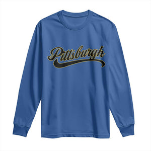 Pittsburgh Long Sleeve Shirt Classic Retro Vintage Pennsylvania PA TS10 Royal Blue Print Your Wear