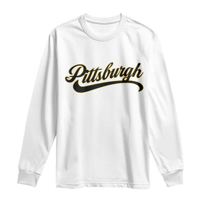 Pittsburgh Long Sleeve Shirt Classic Retro Vintage Pennsylvania PA TS10 White Print Your Wear