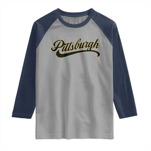 PFS Game Day Raglan Shirt Classic Retro Vintage Pennsylvania PA TS10 Sport Gray Navy Print Your Wear