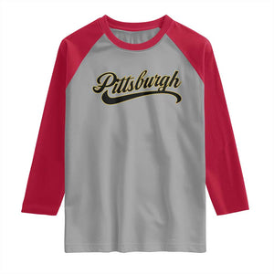 PFS Game Day Raglan Shirt Classic Retro Vintage Pennsylvania PA TS10 Sport Gray Red Print Your Wear