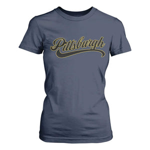 Pittsburgh T Shirt For Women Classic Retro Vintage Pennsylvania PA TS10 Navy Print Your Wear