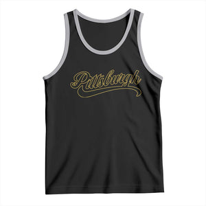 Pittsburgh Tank Top Classic Retro Vintage Pennsylvania PA TS10 Black Athletic Heather Print Your Wear