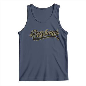 Pittsburgh Tank Top Classic Retro Vintage Pennsylvania PA TS10 Navy Print Your Wear