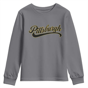 Pittsburgh Youth Sweatshirt Classic Retro Vintage Pennsylvania PA TS10 Charcoal Print Your Wear