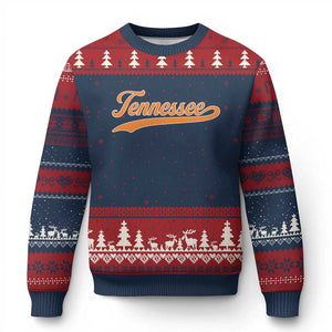 Vintage Tennessee Ugly Christmas Sweater Classic TN Orange Print Retro Vintage TS10 Navy Red Print Your Wear