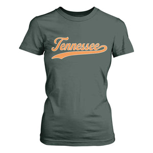 Vintage Tennessee T Shirt For Women Classic TN Orange Print Retro Vintage TS10 Dark Forest Green Print Your Wear