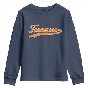 Vintage Tennessee Youth Sweatshirt Classic TN Orange Print Retro Vintage TS10 Navy Print Your Wear