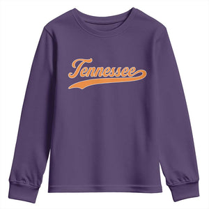 Vintage Tennessee Youth Sweatshirt Classic TN Orange Print Retro Vintage TS10 Purple Print Your Wear