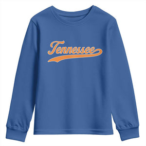 Vintage Tennessee Youth Sweatshirt Classic TN Orange Print Retro Vintage TS10 Royal Blue Print Your Wear
