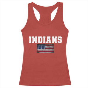 Classic Indians Racerback Tank Top Retro Varsity Vintage Team Name USA Flag TS10 Red Print Your Wear