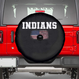 Classic Indians Spare Tire Cover Retro Varsity Vintage Sports Team Name USA Flag TS10 Black Print Your Wear