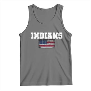 Classic Indians Tank Top Retro Varsity Vintage Sports Team Name USA Flag TS10 Black Heather Print Your Wear