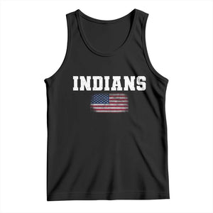 Classic Indians Tank Top Retro Varsity Vintage Sports Team Name USA Flag TS10 Black Print Your Wear